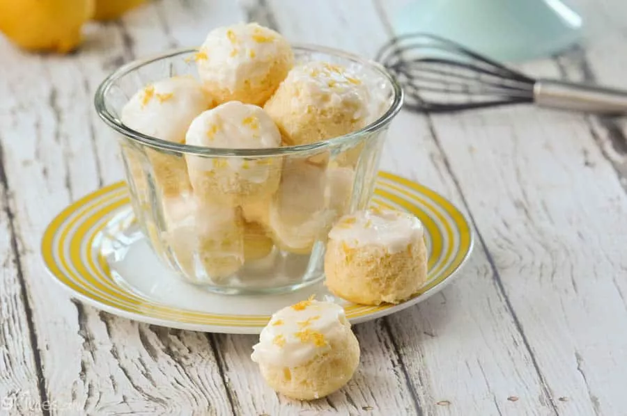 gluten free lemon bites in bowl