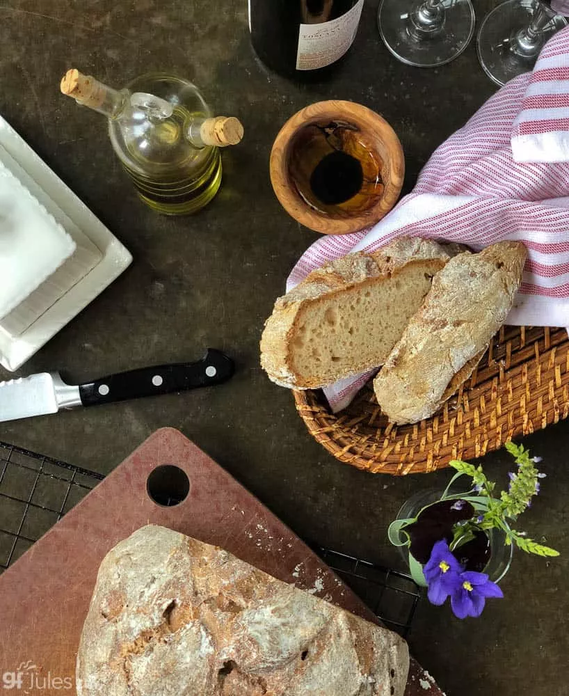 gluten free sourdough artisan loaf with wine