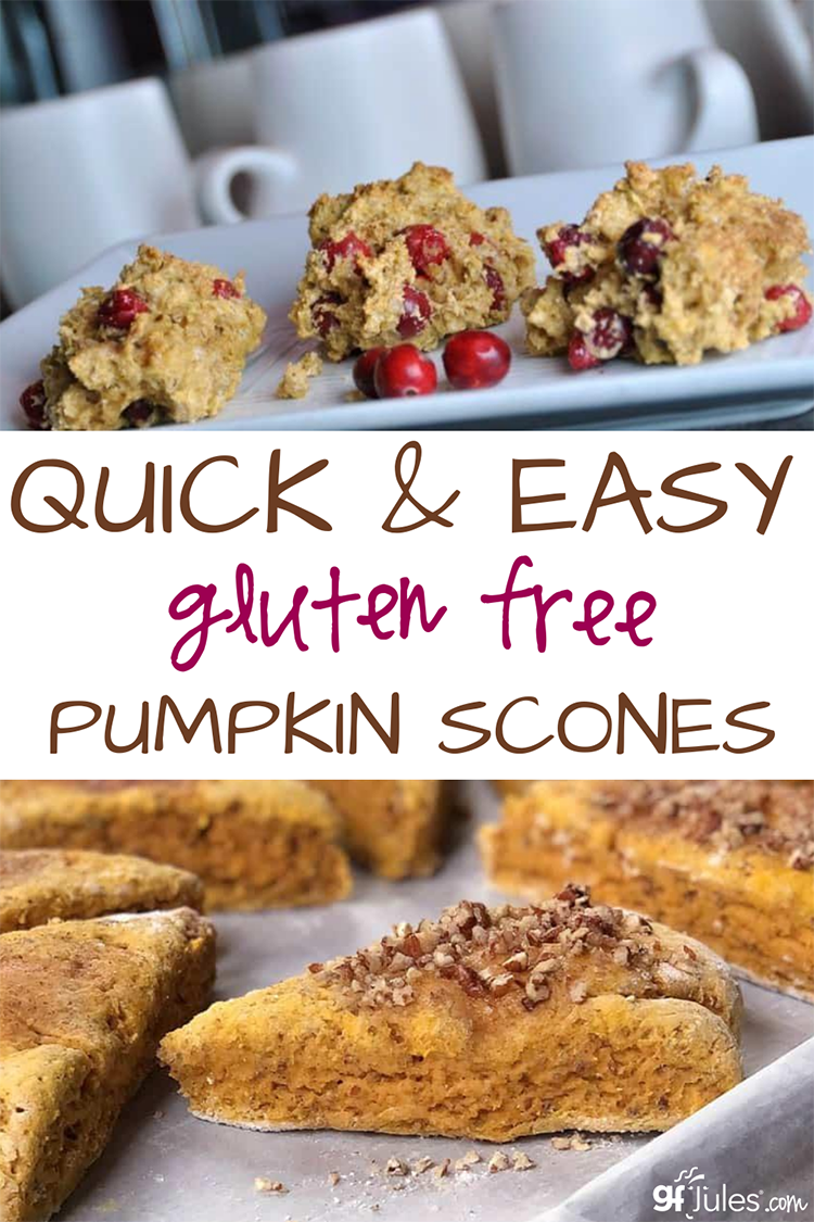 Gluten Free Pumpkin Scones with Cranberries and Pecans