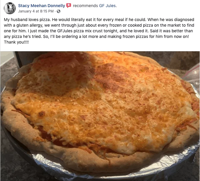 reader review of gfJules pizza crust mix
