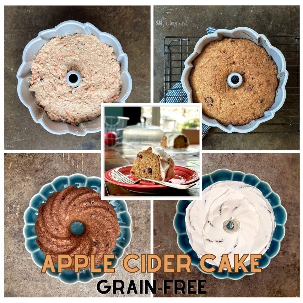 Gluten Free Apple Cider Cake made with Nada Flour in Bundt Pan