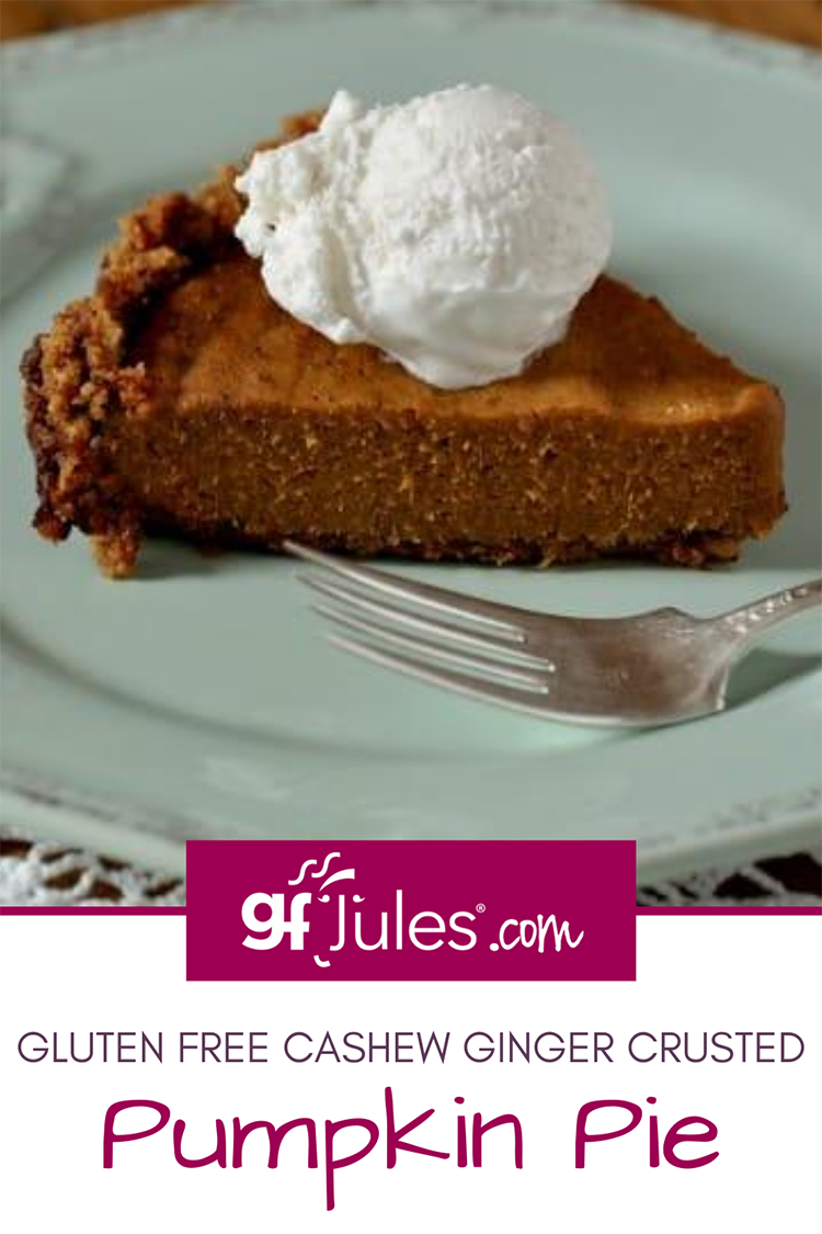 Cashew Ginger Crust Gluten Free Pumpkin Pie Recipe