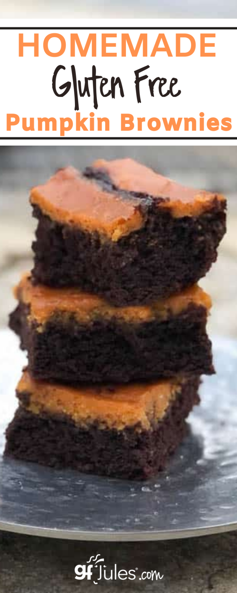 Gluten Free Pumpkin Brownie Recipe fall recipe dairy free gfJules
