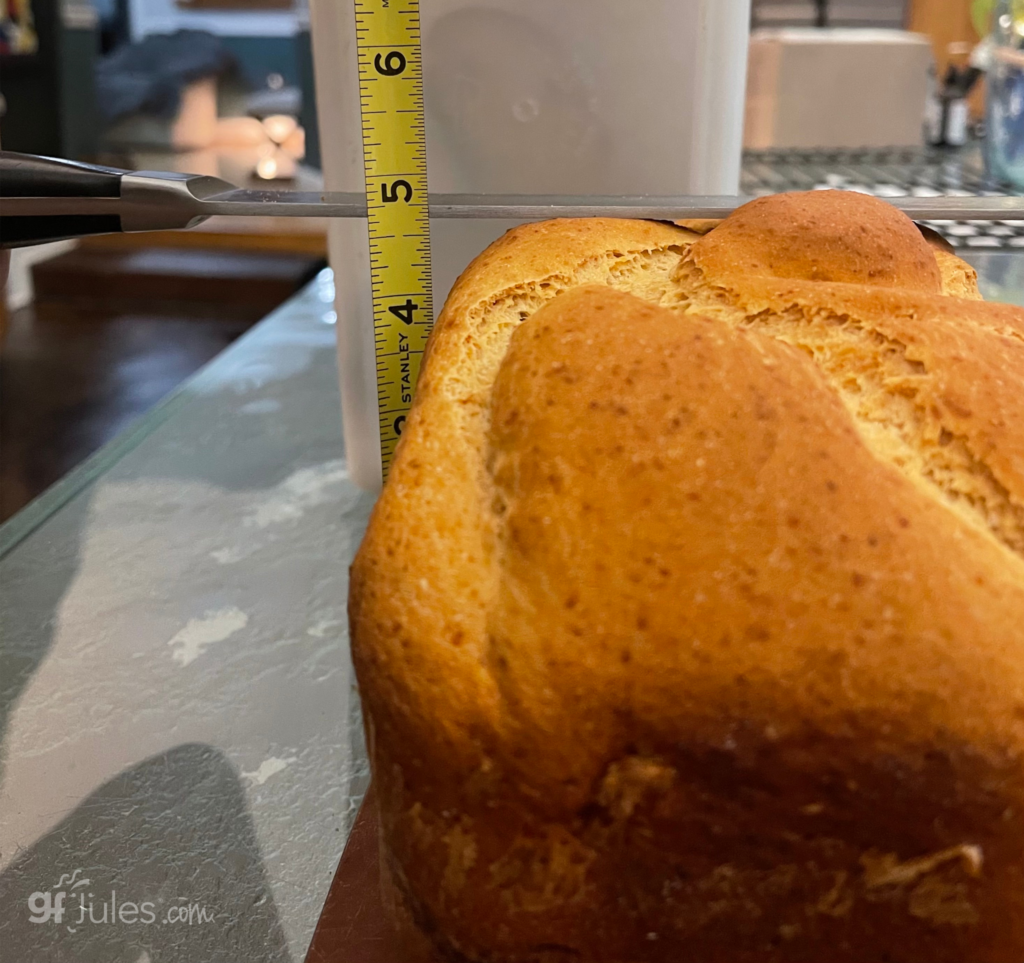 I bought a bread machine, and after 3 tries I successfully made a good  gluten free loaf! Size comparison in photo 2 of the homemade bread next to  a slice of Canyon Bakehouse. I just used a recipe I found on Google, I'll  link it in the comments in case anyone