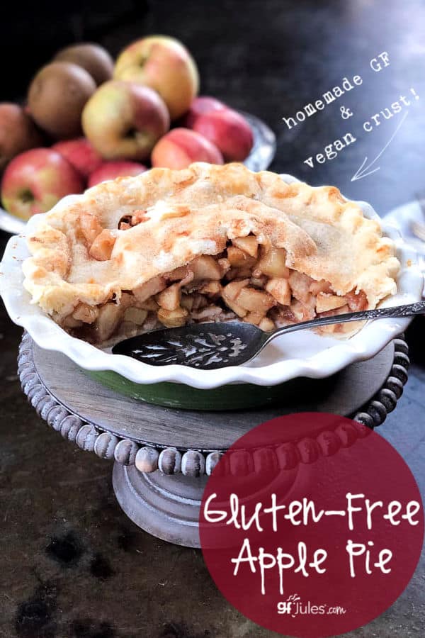 gluten free apple pie with homemade gluten free & vegan crust - light & flaky! gfjules