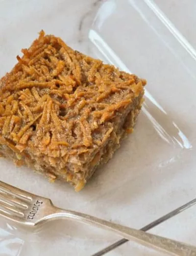 grated gluten free sweet potato casserole cu side