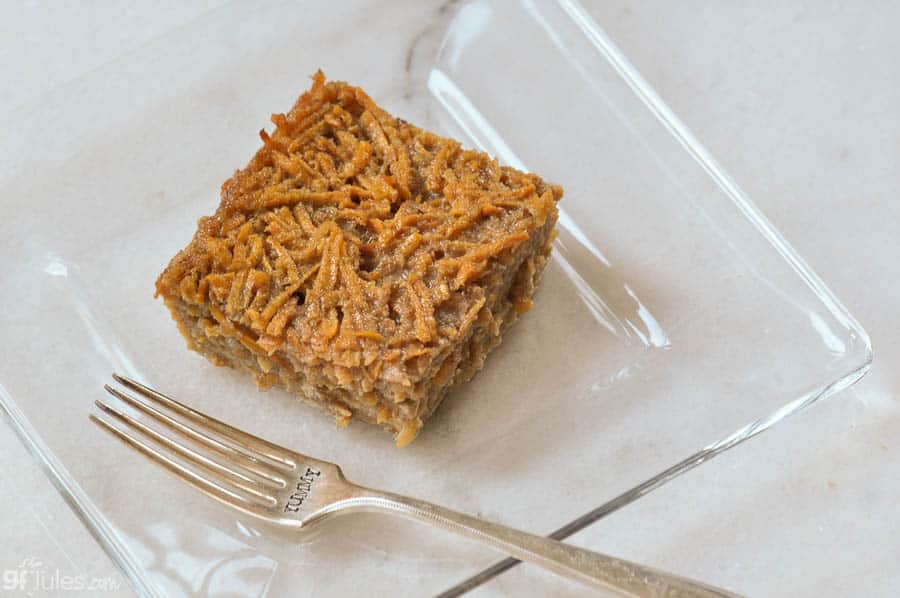 grated gluten free sweet potato casserole cu side