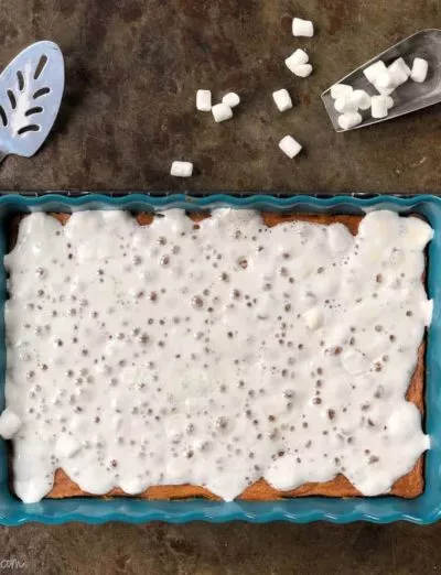 gluten free sweet potato casserole with vegan marshmallows