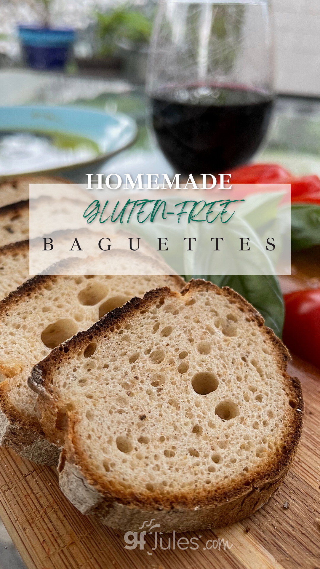 Gluten Free Baguette with basil and tomatoes | gfJules