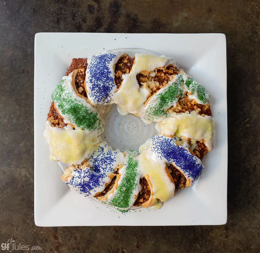 gfJules gluten free king cake overhead