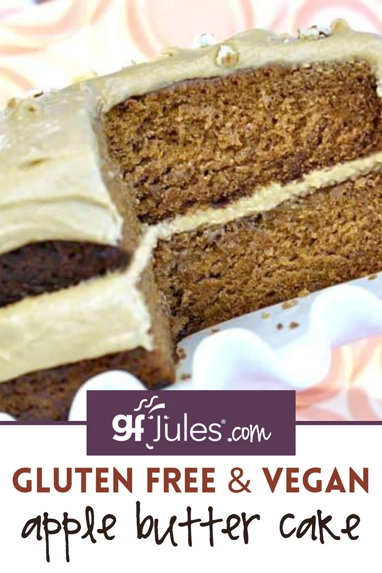 Vegan Apple Butter Cake with Buttered Caramel Frosting