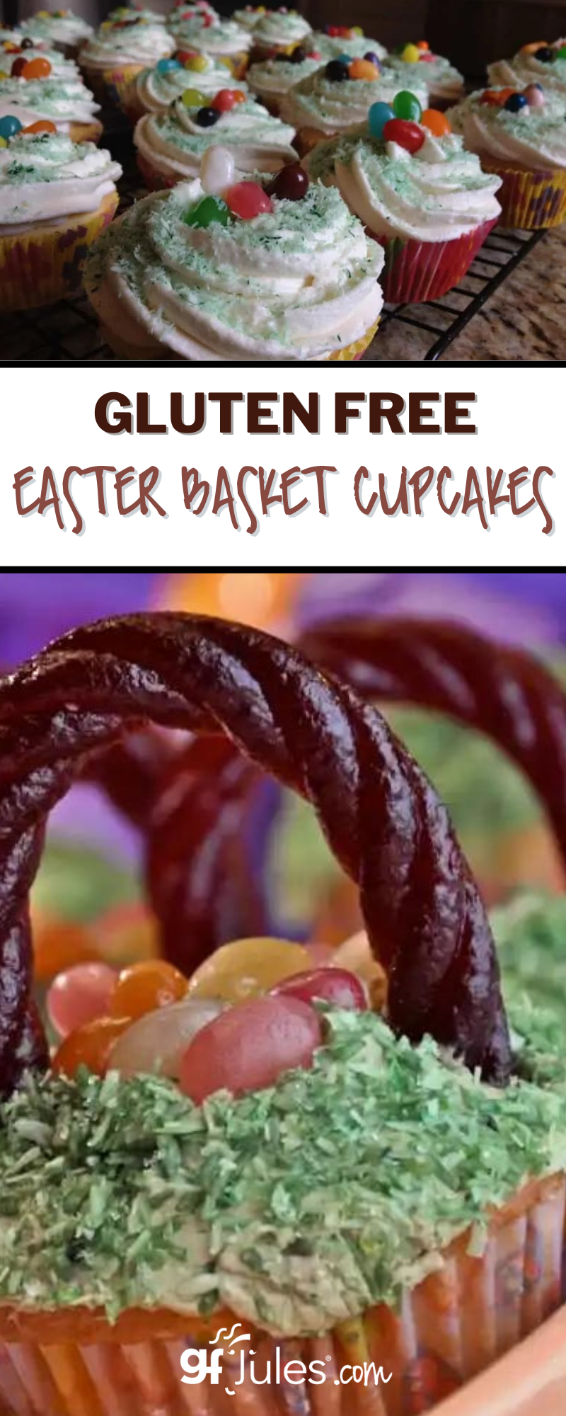 Gluten Free Easter Basket Cupcakes PIN