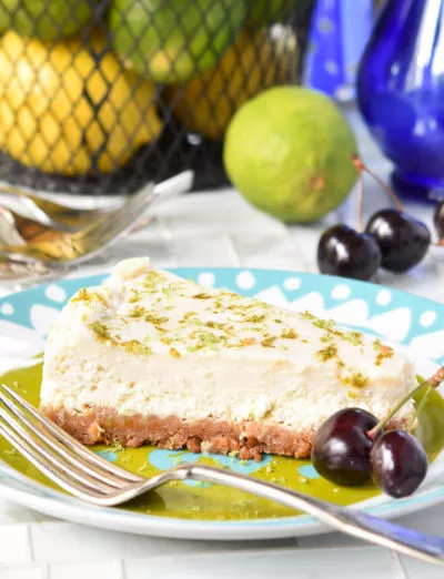 gluten free margarita cheesecake with cherries CU |gfJules