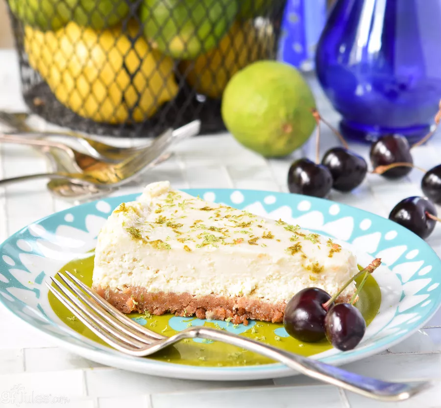 gluten free margarita cheesecake with cherries CU |gfJules