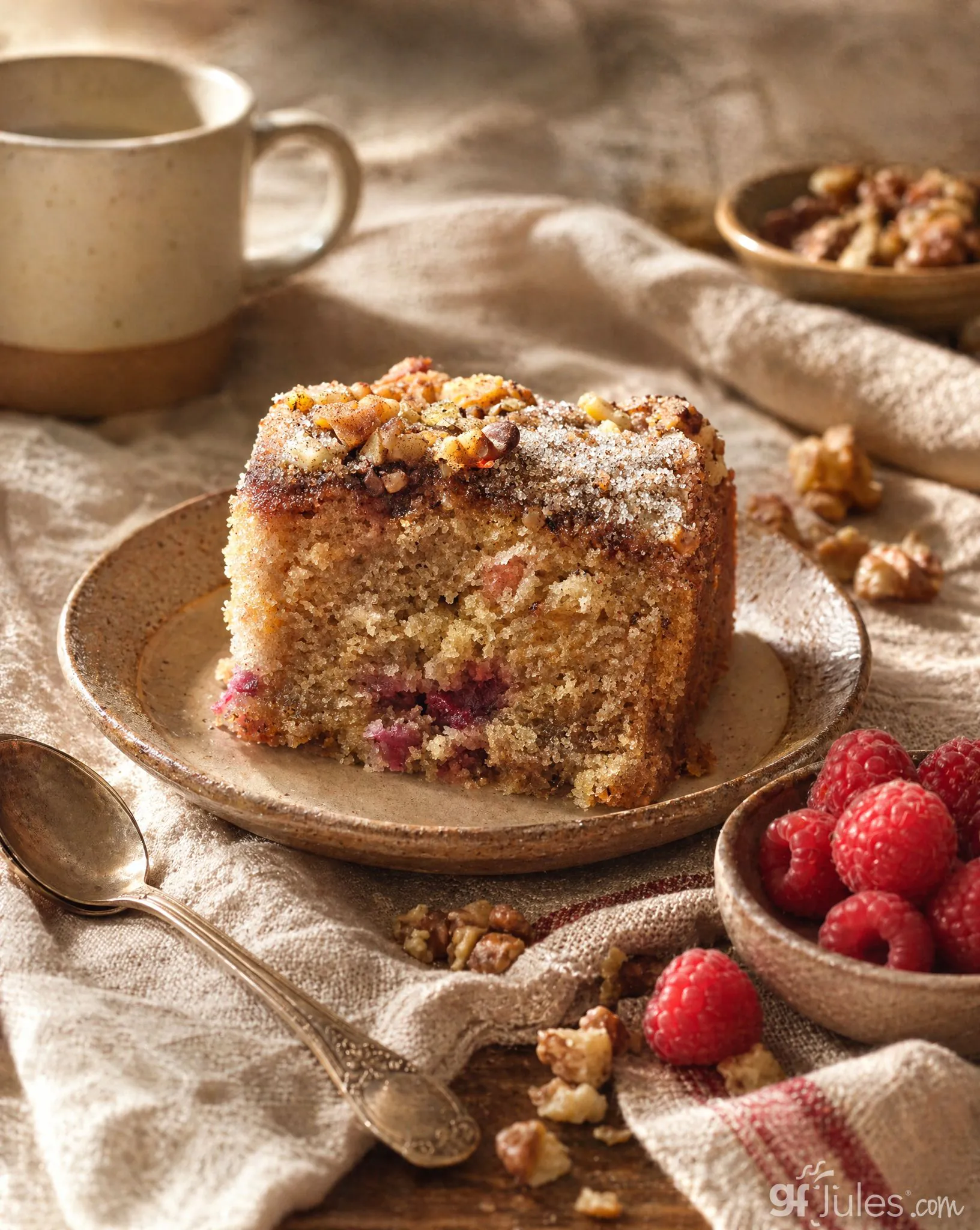 Gluten Free Rhubarb Coffee Cake - gluten free recipes - gfJules