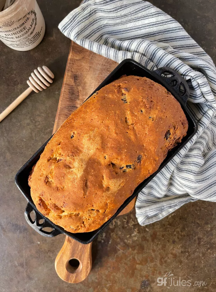 cinnamon raisin bread overhead