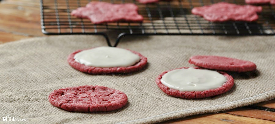 gluten free red velvet cookies - process