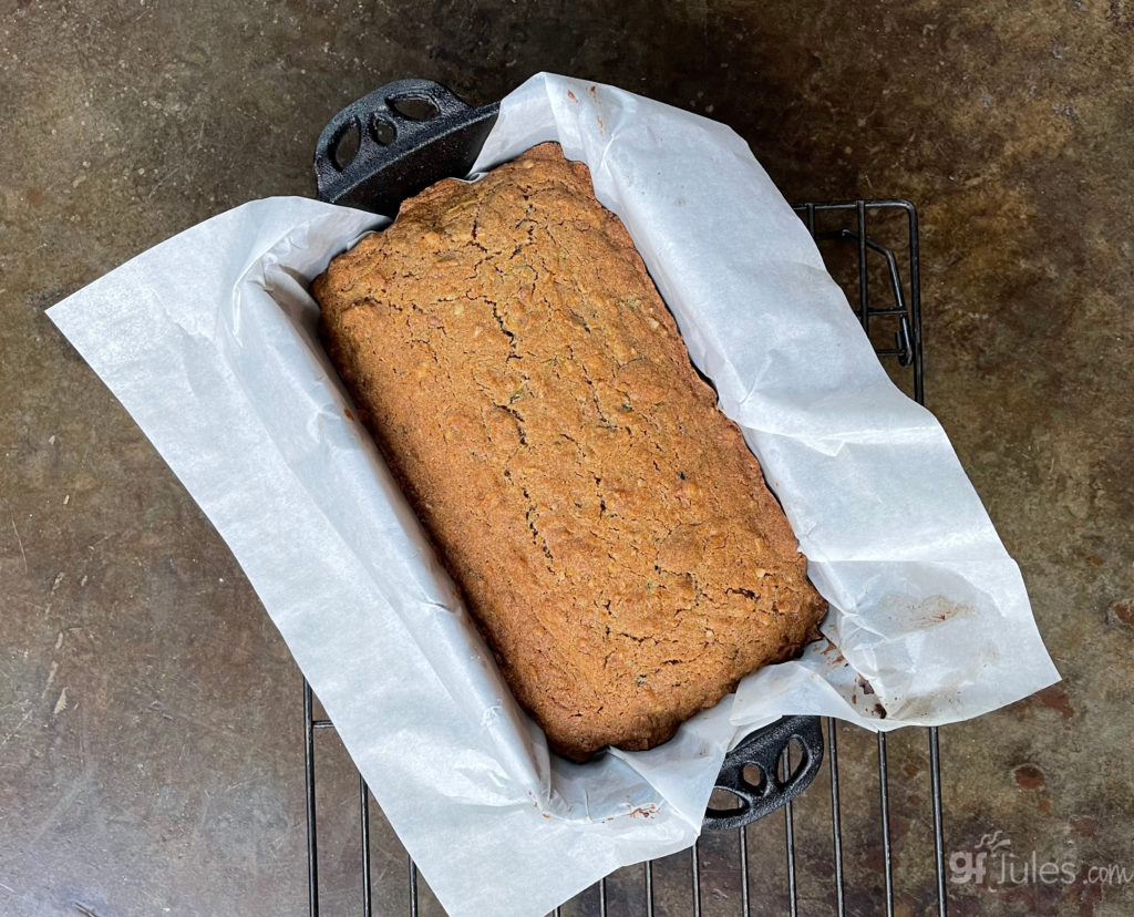 gluten free zucchini bread in cast iron