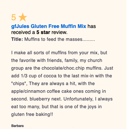 Barb A's Review of gfJules Gluten Free Muffin Mix