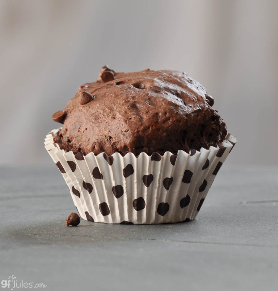 gluten free chocolate chocolate chip muffin _ gfJules