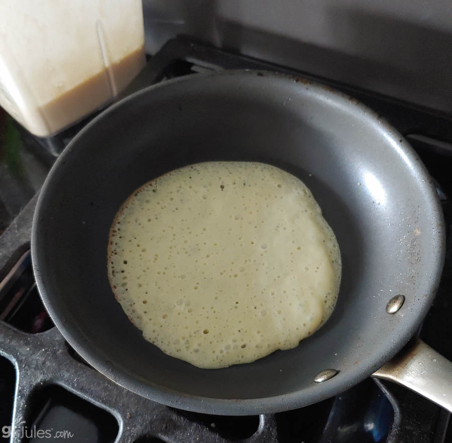 gluten free blintz crepe before flipping | gfJules