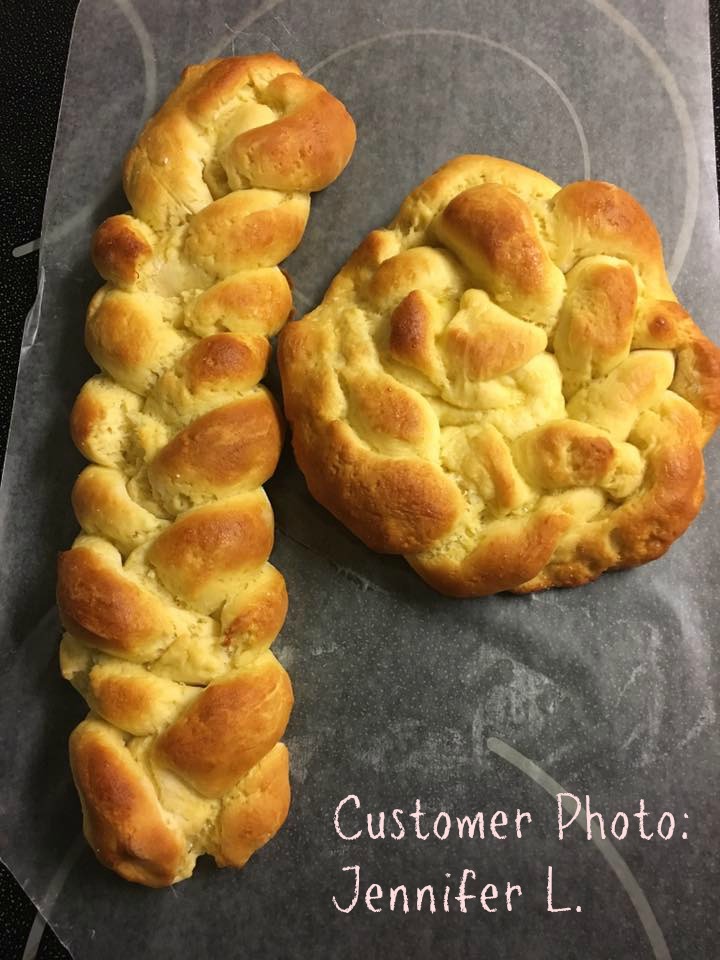 Reader Jennifer L. made these beautiful gluten free challah loaves with this recipe and my gfJules Flour.