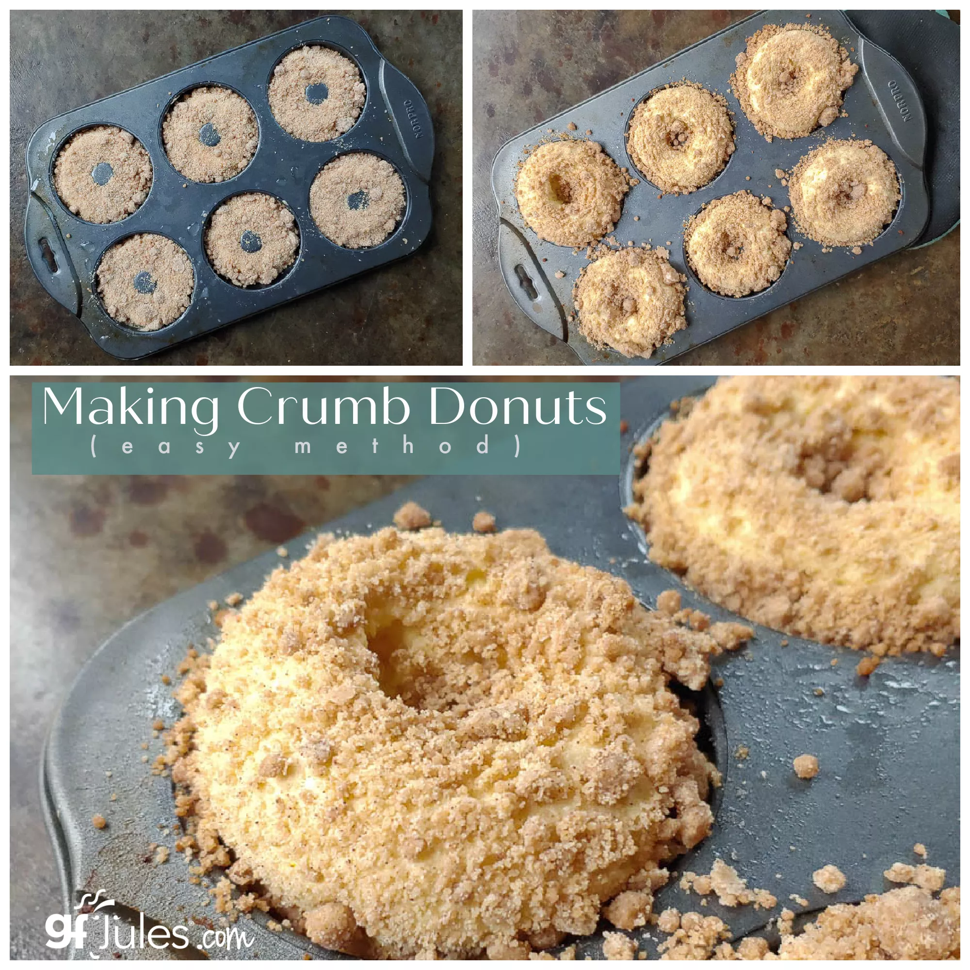 easy method for making homemade mock Entenmann's Crumb Donuts | gfJules
