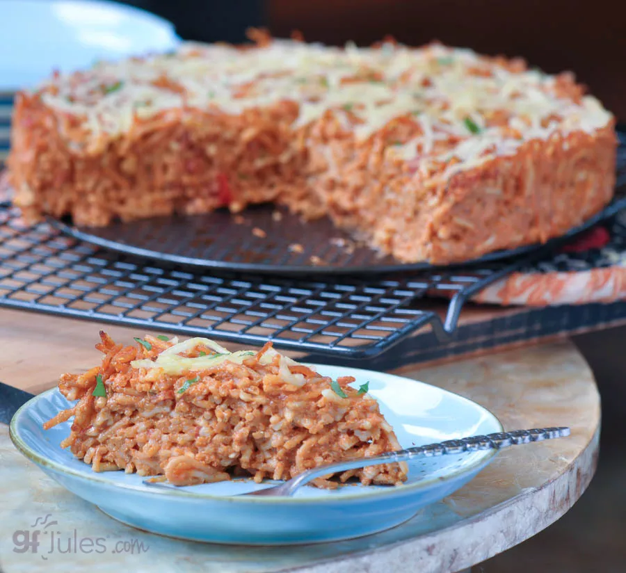 gluten free spaghetti pie slice