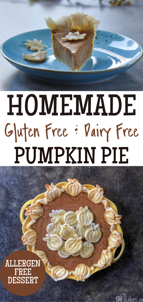 Homemade Gluten Free and Dairy Free Pumpkin Pie