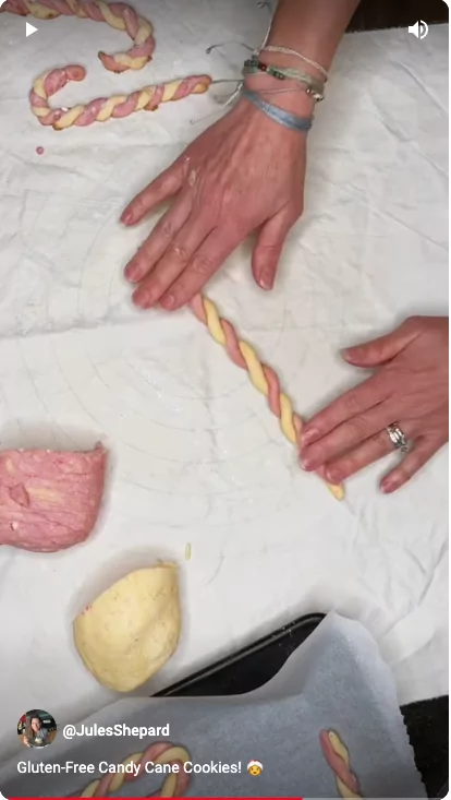 Making Gluten Free Candy Cane Cookies - How To Video (under 1 minute)