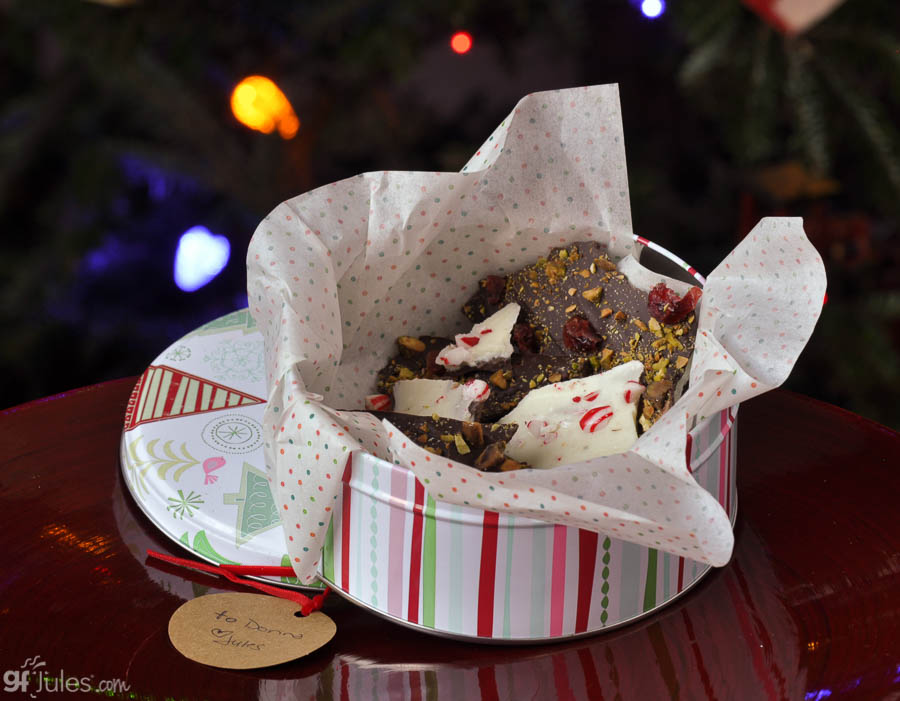 gluten free chocolate bark candy tin gift | gfJules