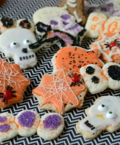 gluten free halloween cut out cookies with pumpkins