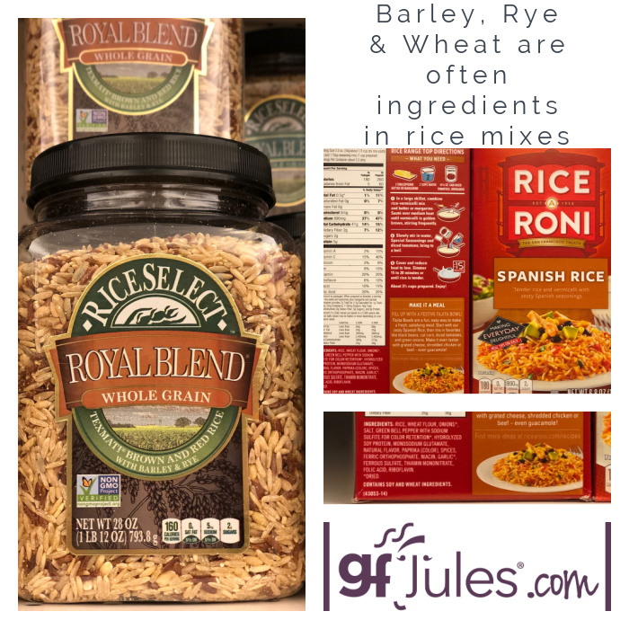 Barley, Rye and Wheat are often ingredients in Rice Mixes | gfJules