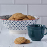 soft gluten free molasses cookies with teacup | gfJules