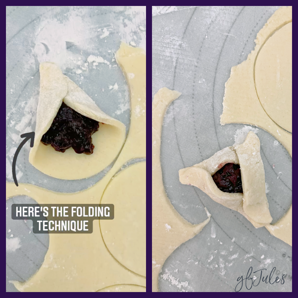 folding technique for making hamantaschen