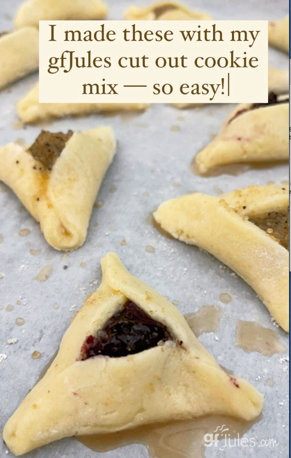 gluten free hamantaschen with gfJules Cut Out Sugar Cookie Mix