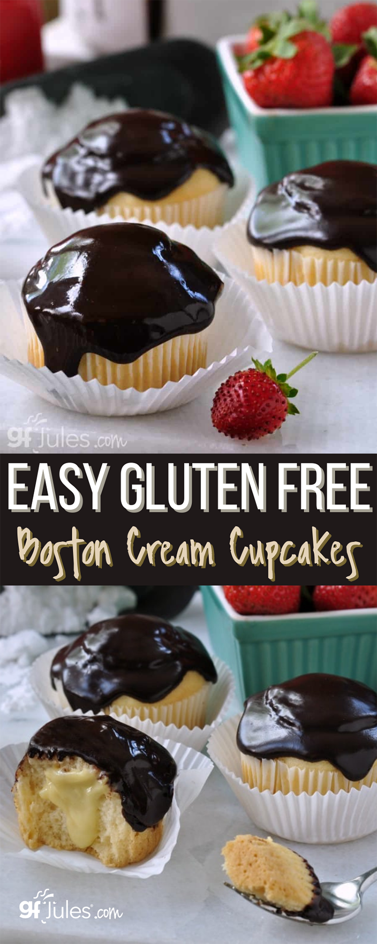 Gluten Free Boston Cream Cupcakes