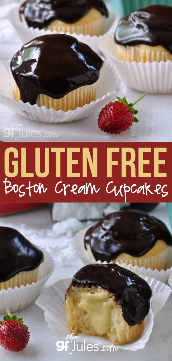 Gluten Free Boston Cream Cupcakes