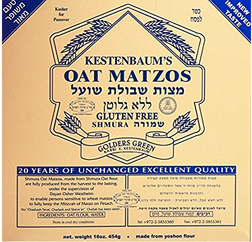 (Gluten Free Matzo for Passover, made with oat flour)