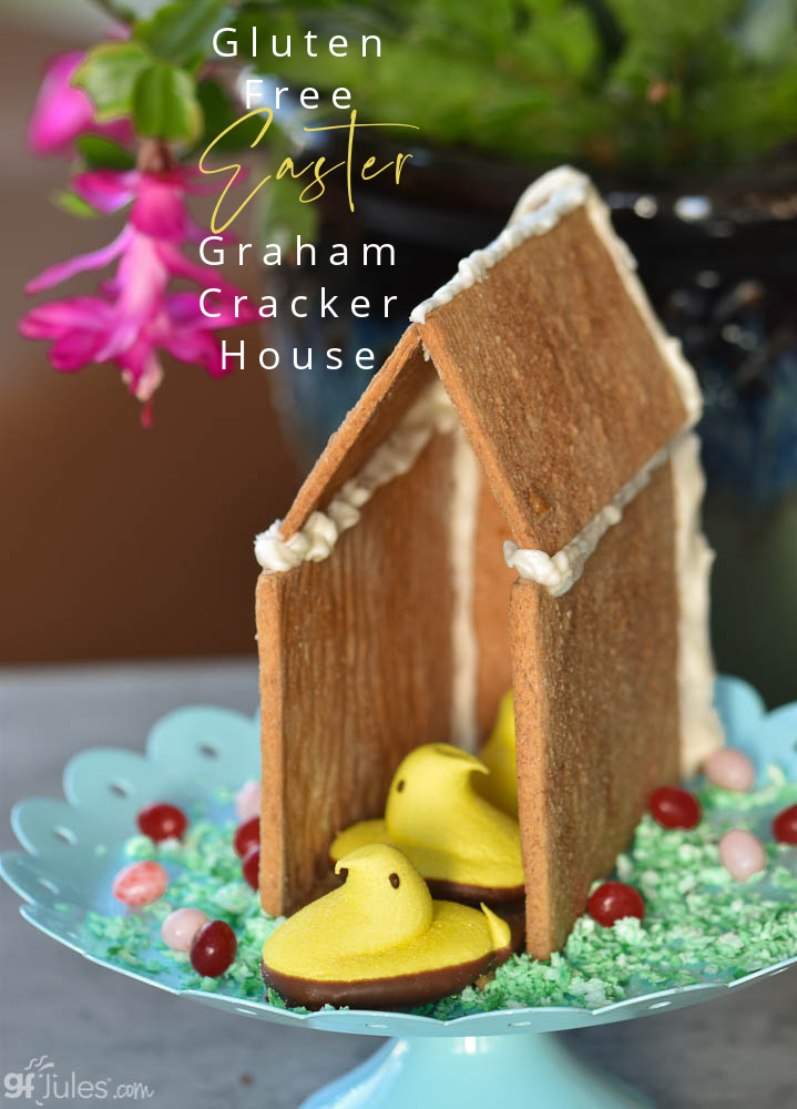 gluten free easter graham cracker house with peeps | gfJules