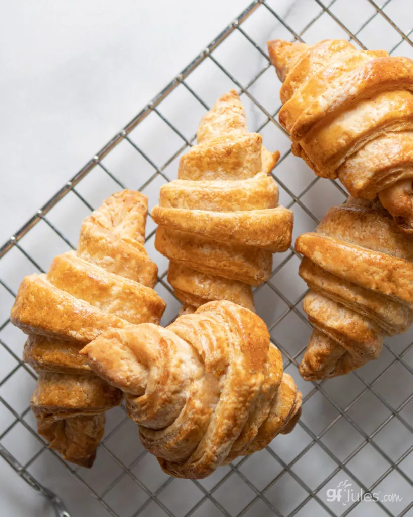 gluten free croissants on rack