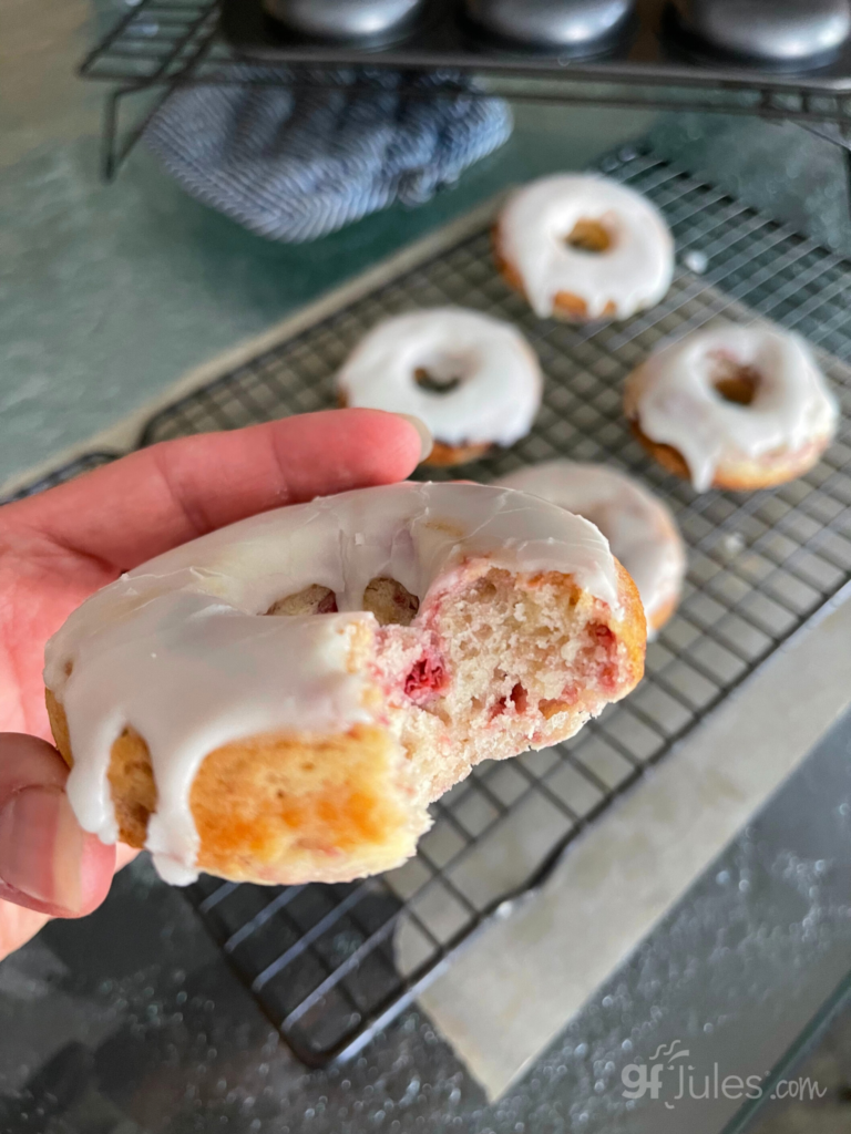 gluten free lemon raspberry donuts