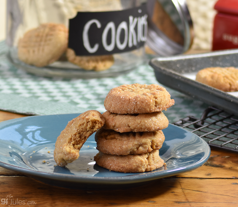 gluten free peanut butter cookies stack | gfJules