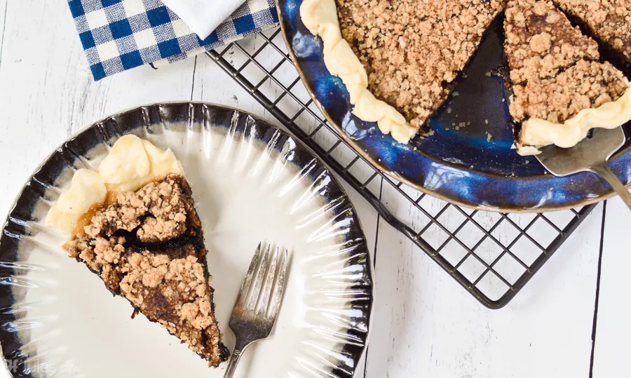 gluten free shoo fly pie with slice OH | gfJules_