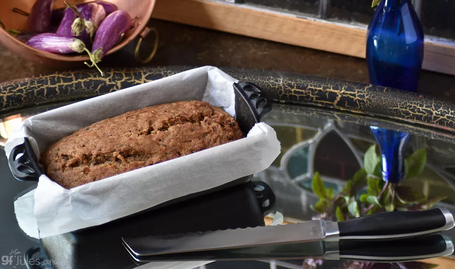 gluten free eggplant bread in pan 3 | gfJules