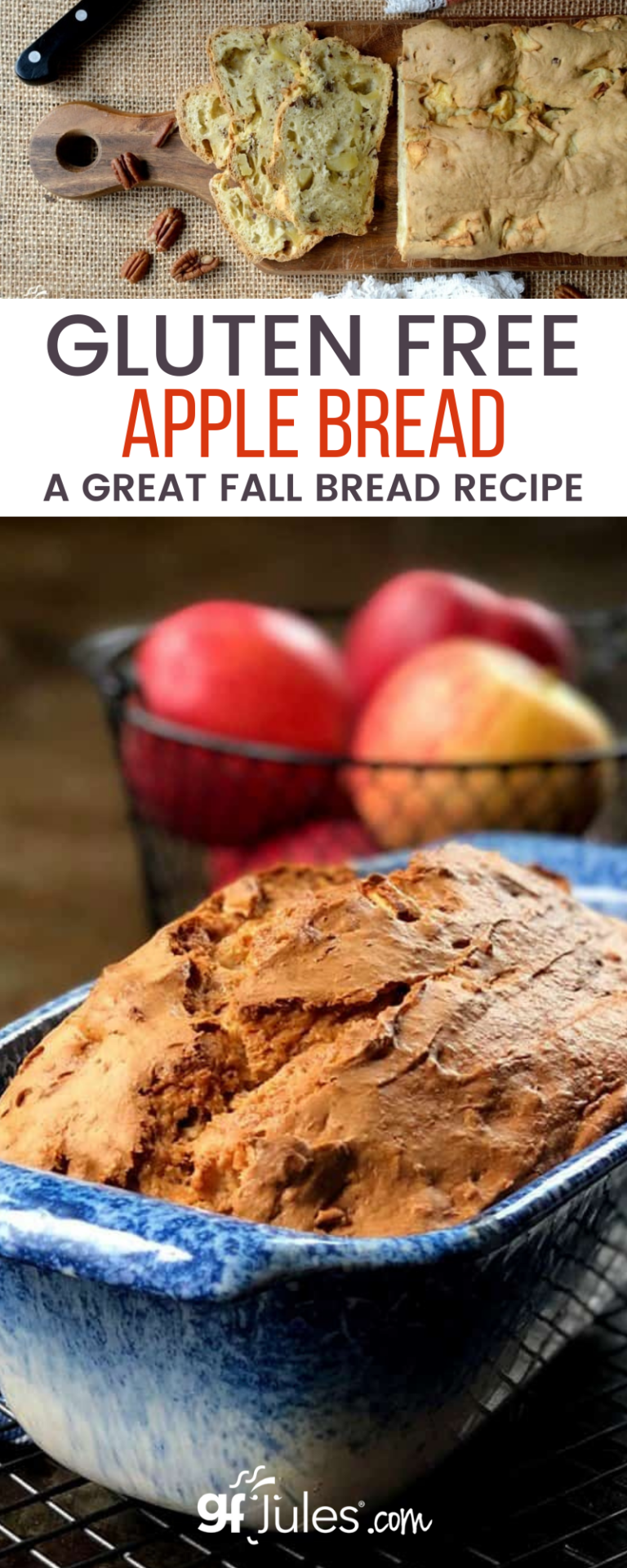 Gluten Free Apple Bread Recipe made with 1rated gfJules Flour