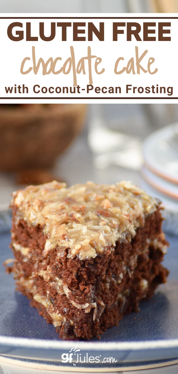 Gluten Free Chocolate Cake with Coconut-Pecan Frosting