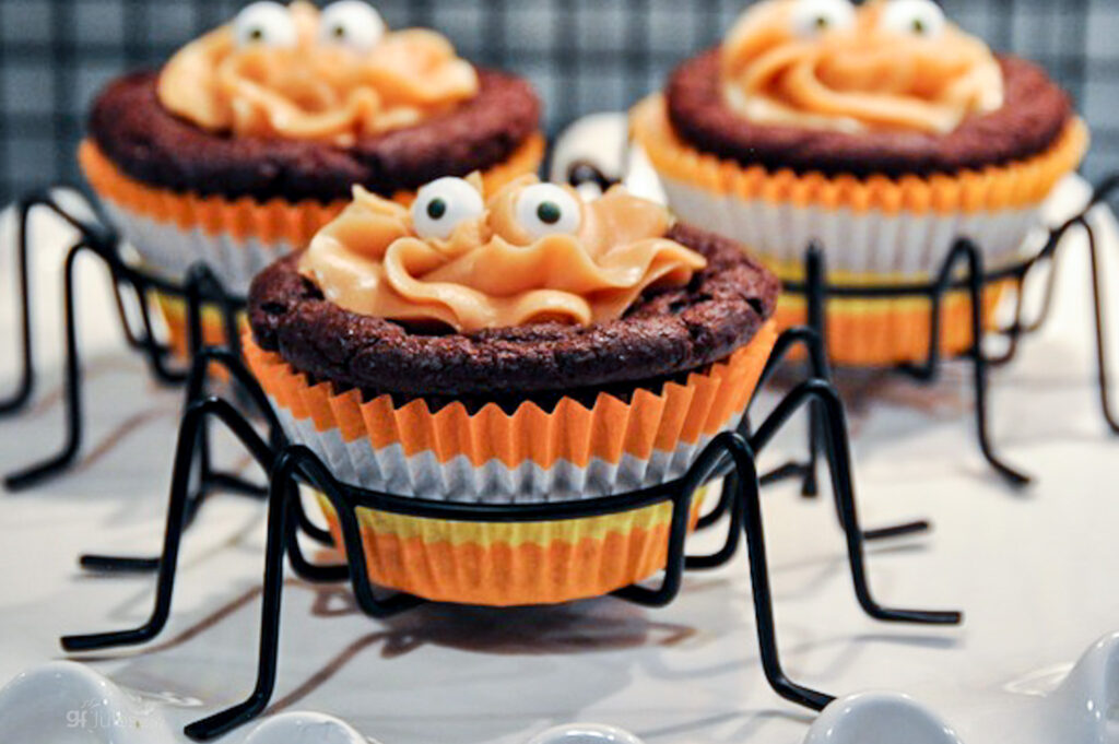 gluten free spider chocolate cupcakes