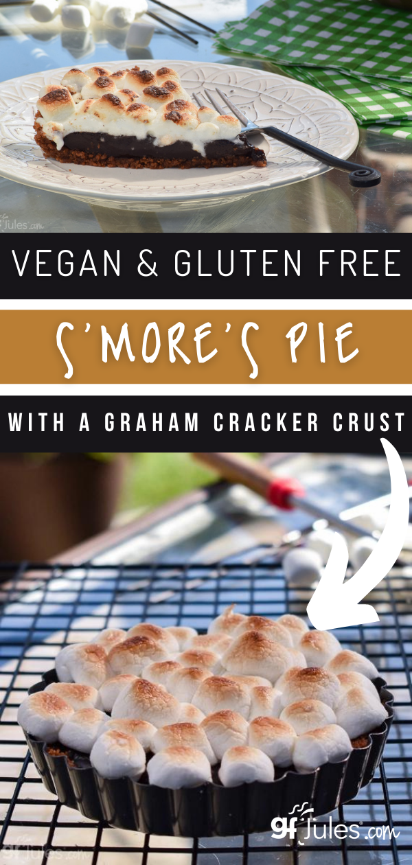 Vegan and Gluten Free Smore's Pie with a Graham Cracker Crust