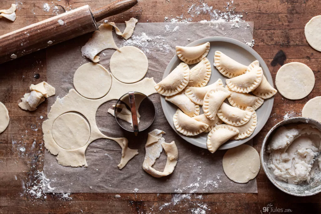 how to make gluten free pierogi - dough filling